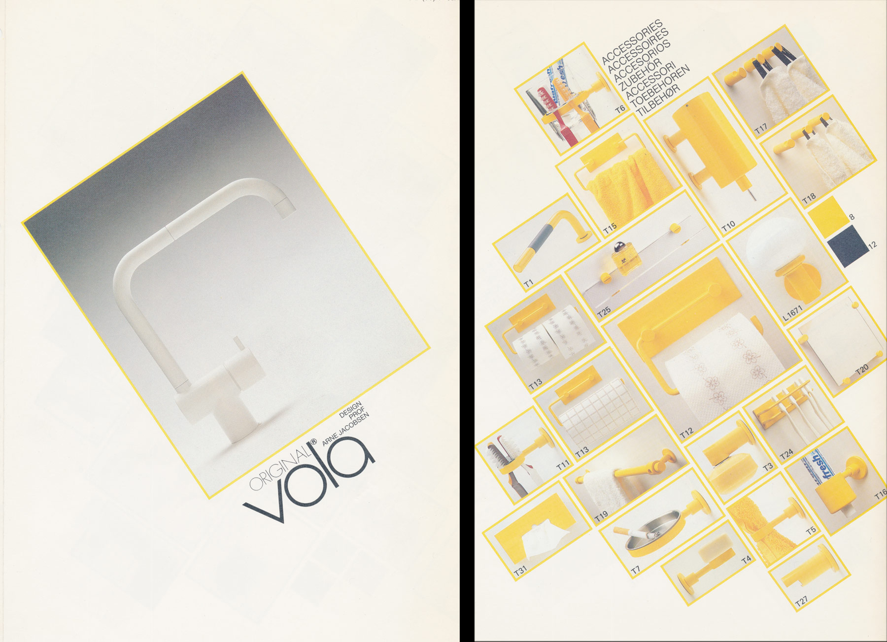 Brochure cover + accessories product range in yellow