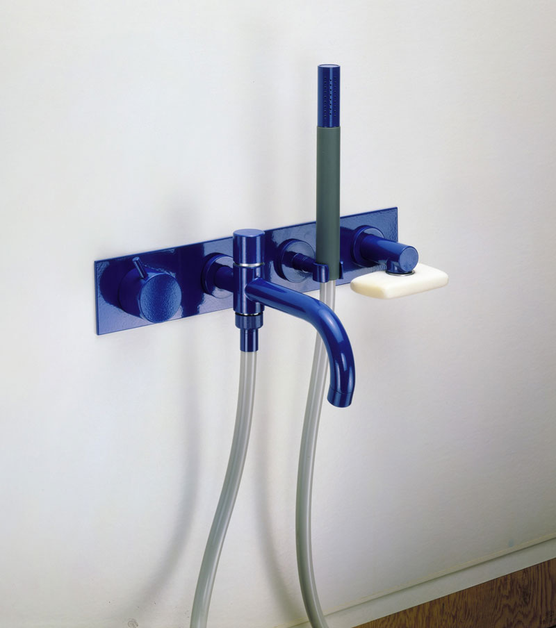 MoMA Collection, shower mixer in dark blue